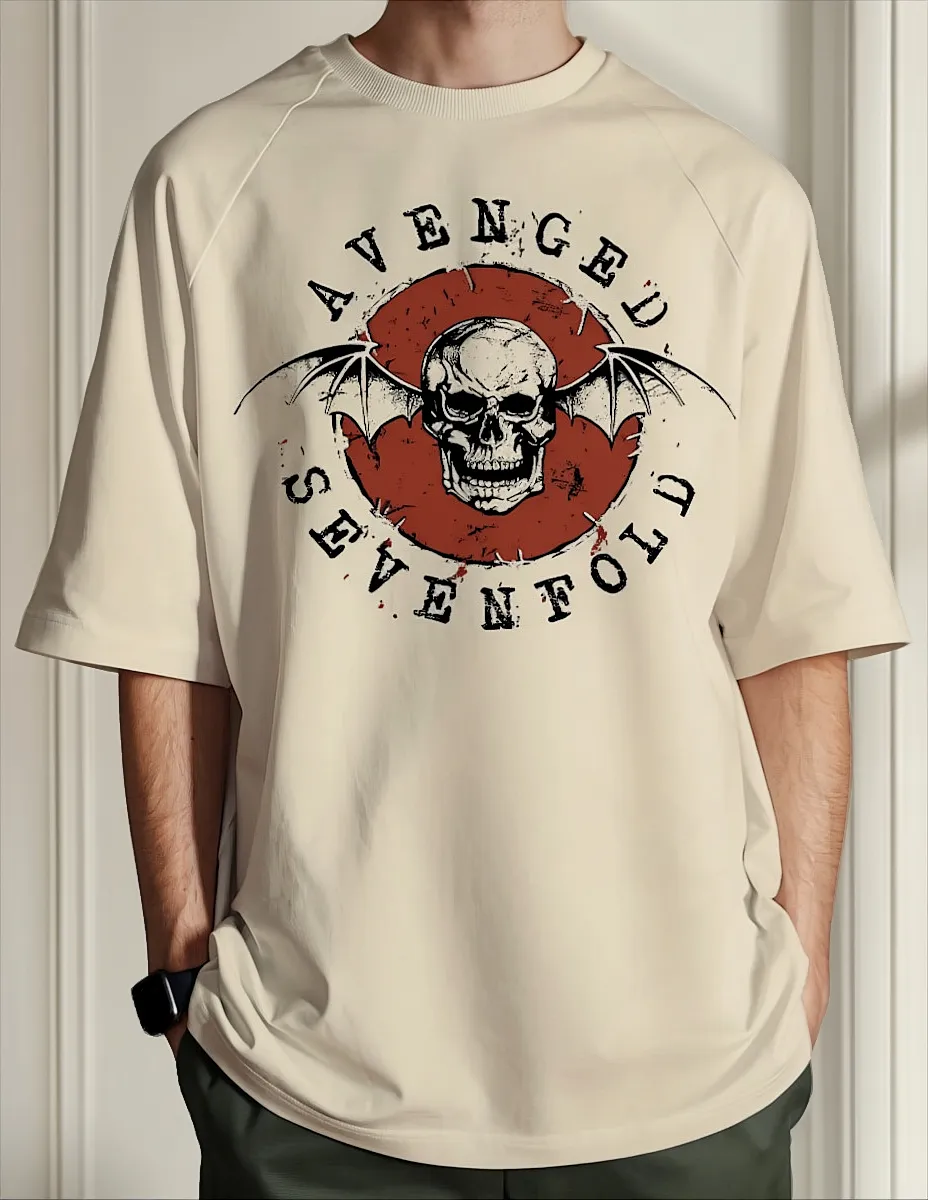Camiseta Oversized Avenged Sevenfold Banda Rock Manga Larga