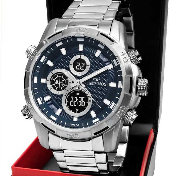 Relógio Technos Masculino Ts Digiana Prata - Bj4060aa/1a