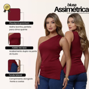 Blusa Feminino Um Ombro Só Assimetrico Casual M Ao Gg