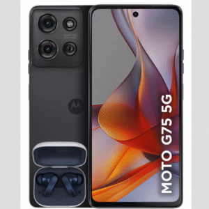 Telefone Smartphone Motorola Moto g75 5G + Moto Buds - 256GB 16GB (8GB RAM+8GB Ram Boost) e 50MP Sony Lytia 600 Camera Moto AI Ultrarresistencia militar - Preto