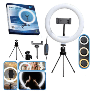 Luz Para Gravar Videos + Suporte Celular+tripe Mesa Envio24h Estrutura Preto Luz Branco-quente/ branco-frio/neutro 127/220V