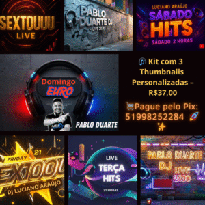 KIT COM 3 THUMBNAILS PERSONALIZADAS –