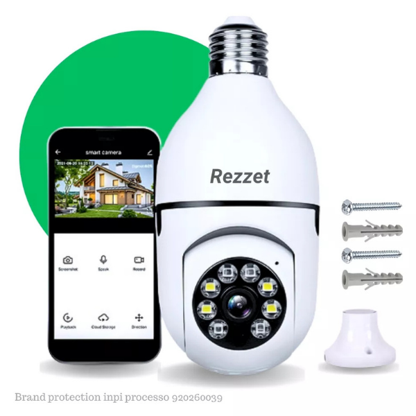 Câmera De Segurança Fergusom Lâmpada Ip Wifi Com Visão Noturna Interna Externa App Yoosee Espiã 360º Cor Branco