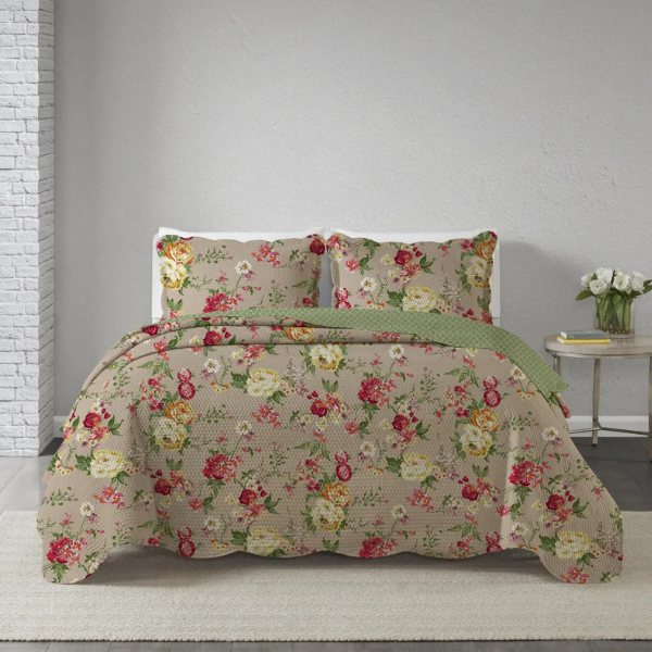 Cobre Leito Paris Padrão Casal 2.40x2.20m 3 Peças Dupla Face