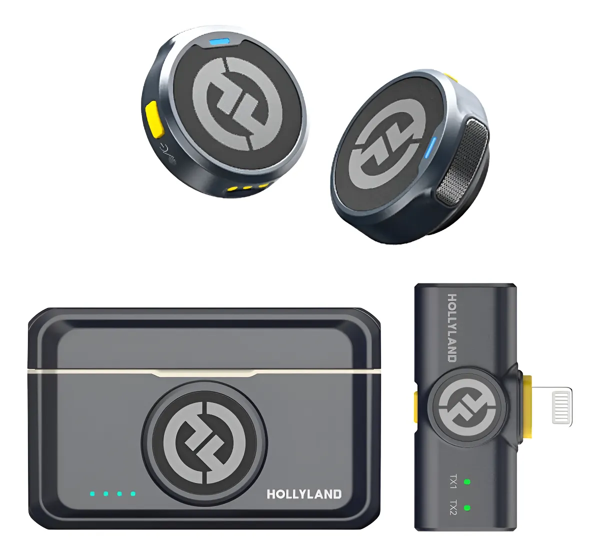 Microfone Duplo Hollyland Lark M2 Duo iPhone Lightning Ios Cor Preto